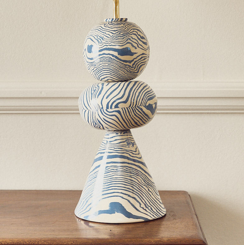 Swan Blue & White Table Lamp