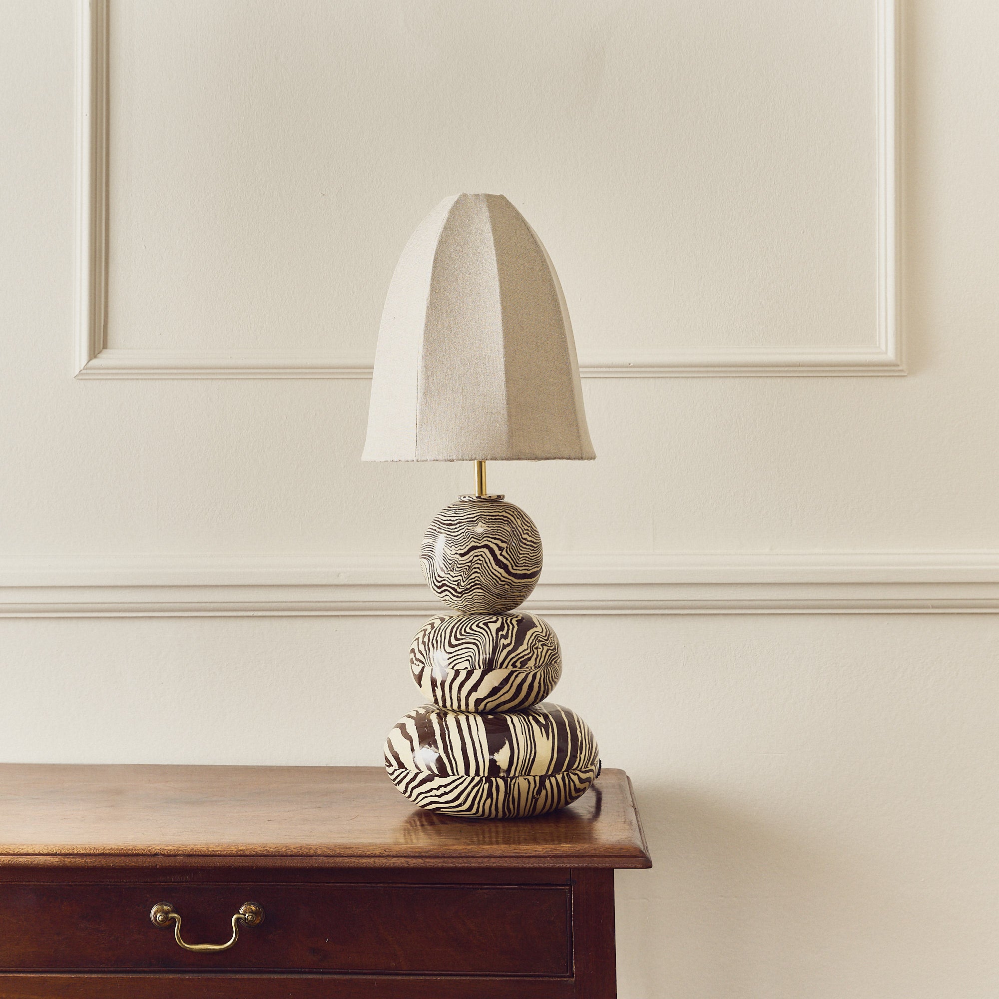 Franklyn Brown & White Table Lamp