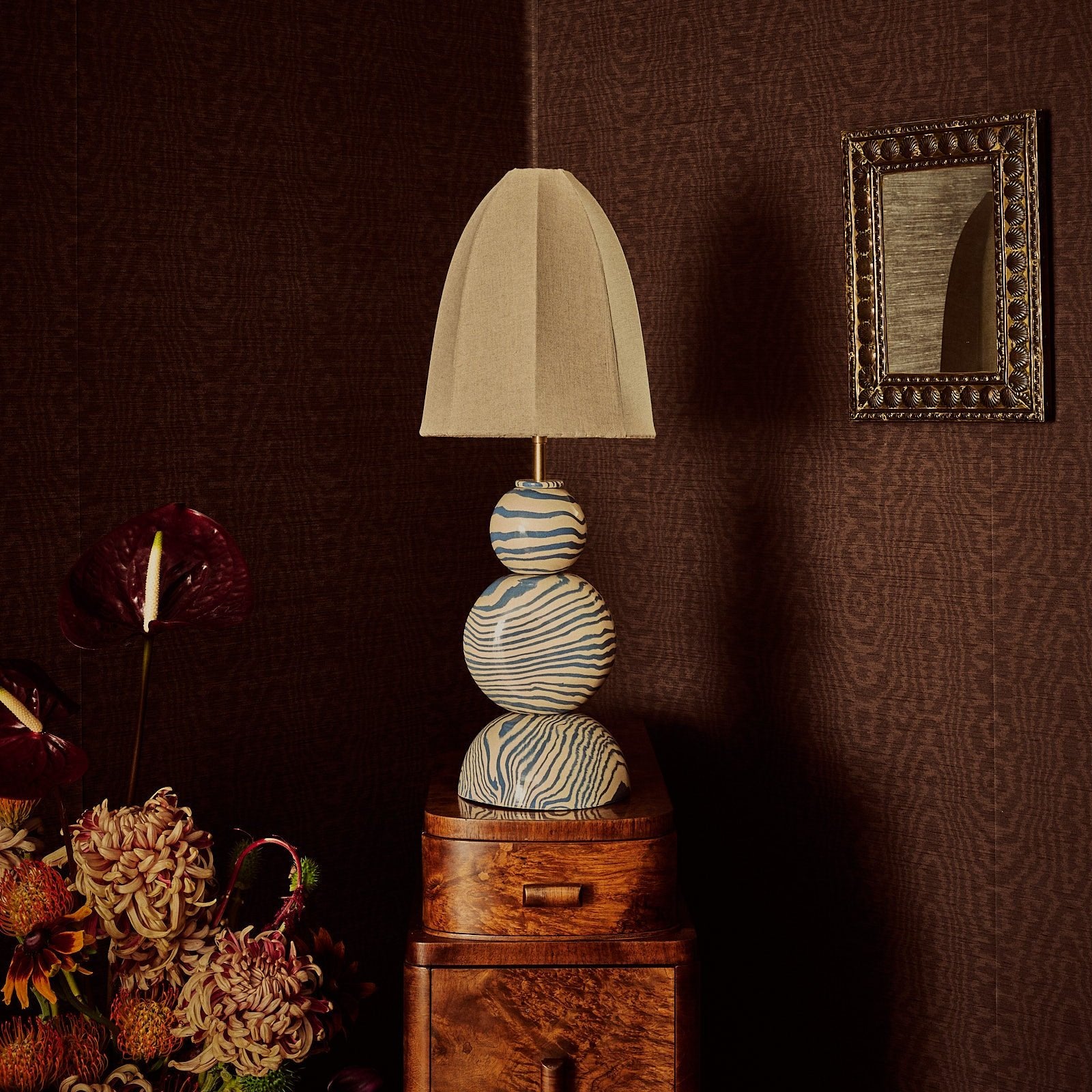 Edison Blue & White Table Lamp