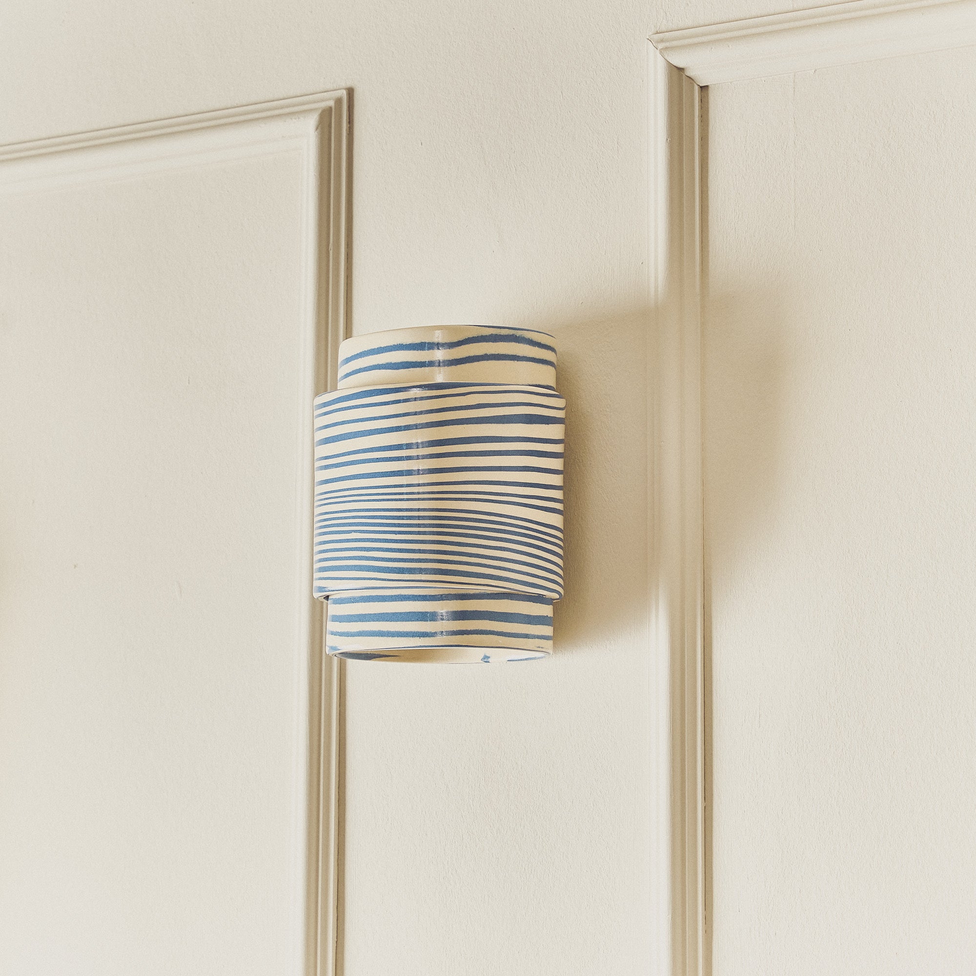 Wall Sconce SHORT Blue & White Light Covering