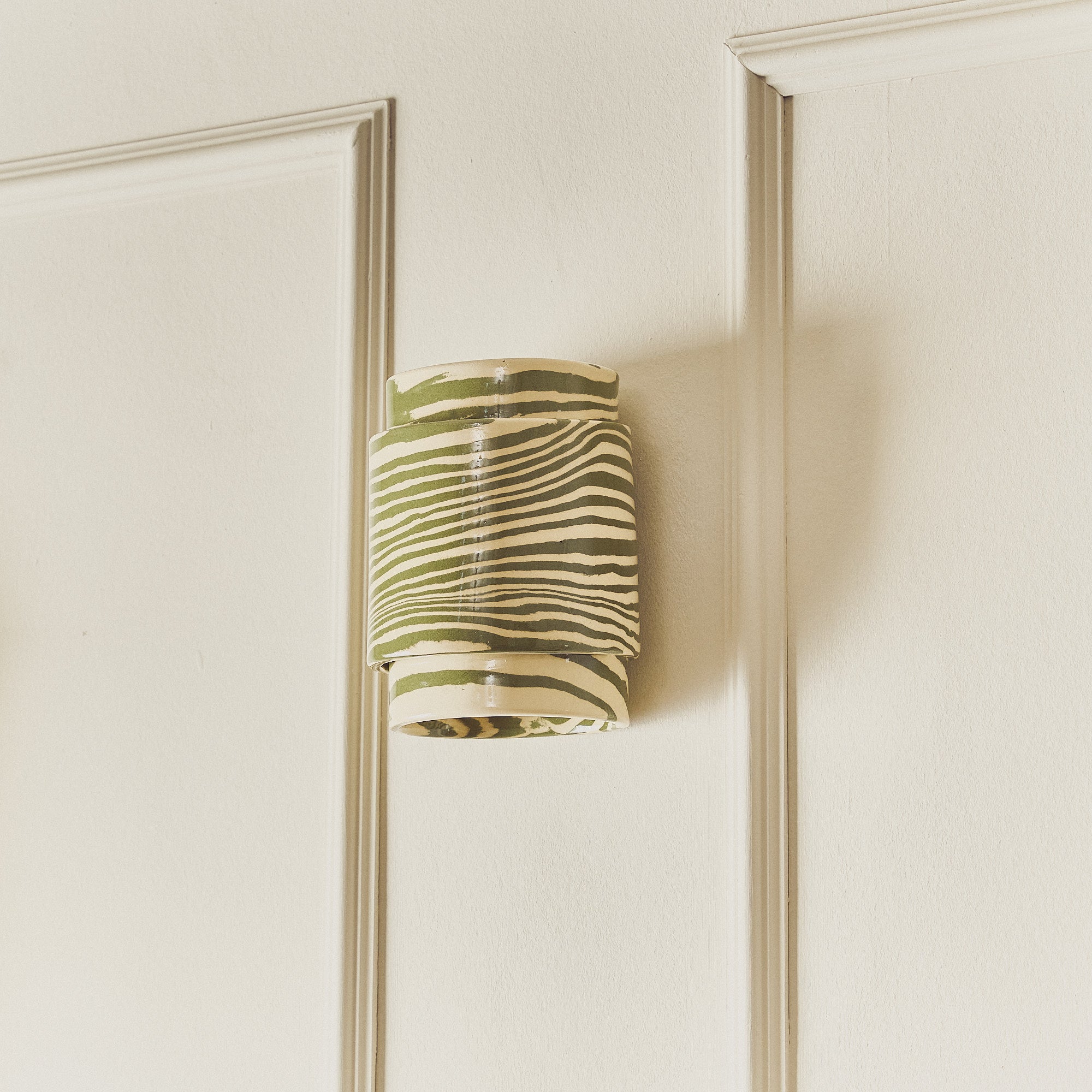 Wall Sconce SHORT Green & White Light Covering