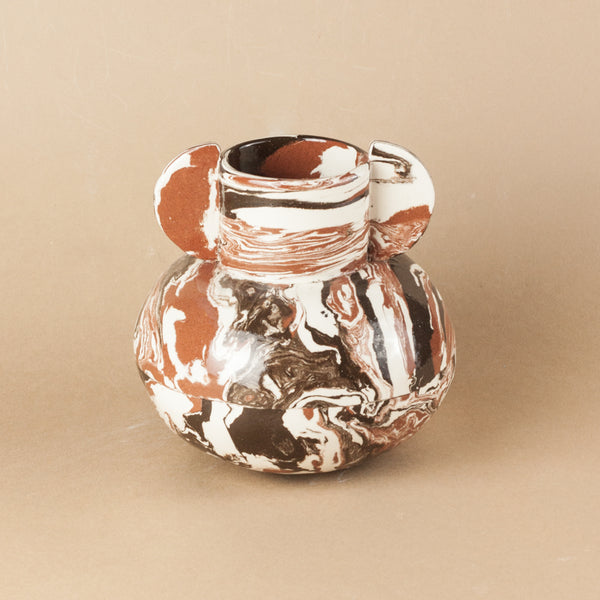 Terracotta Brown White Space Mini Tudor Vase