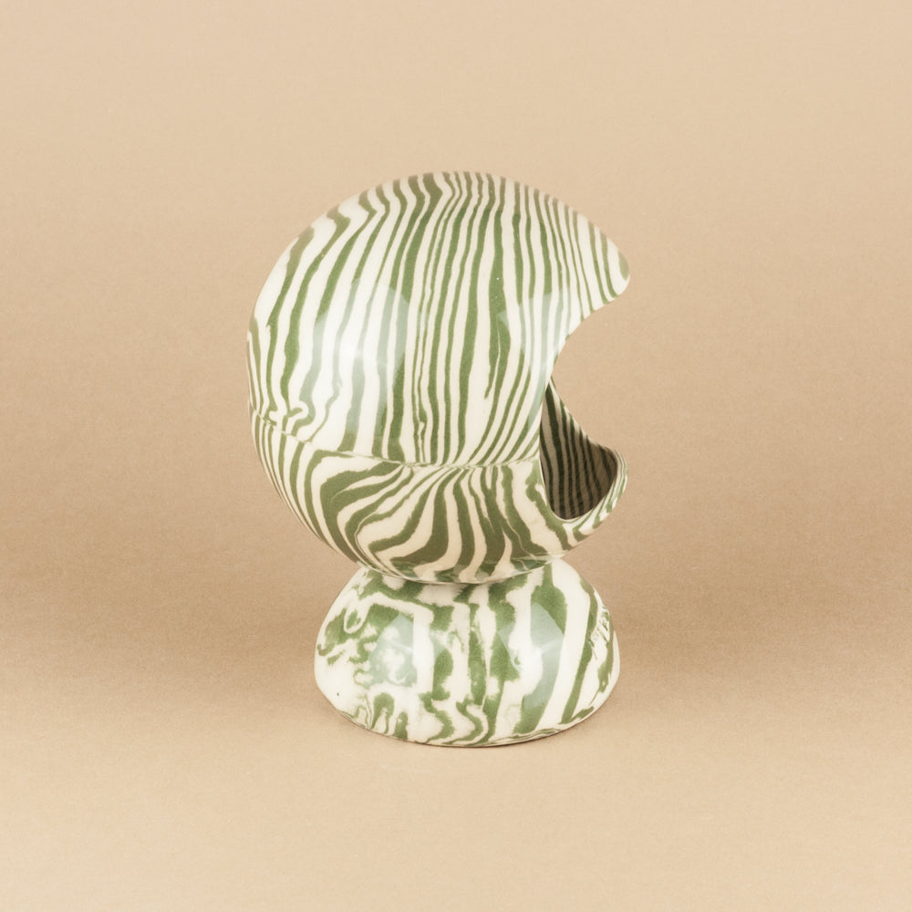 Green & White Marble Salt Pig