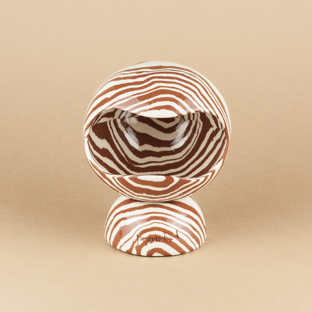 Terracotta & White Marble Salt Pig