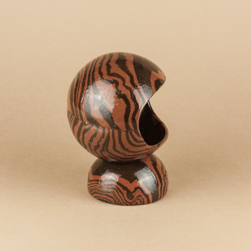 Terracotta & Brown Marble Salt Pig