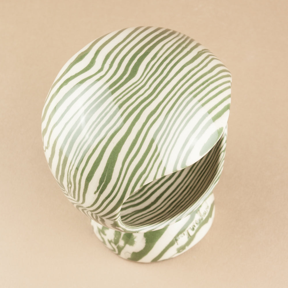 Green & White Marble Salt Pig