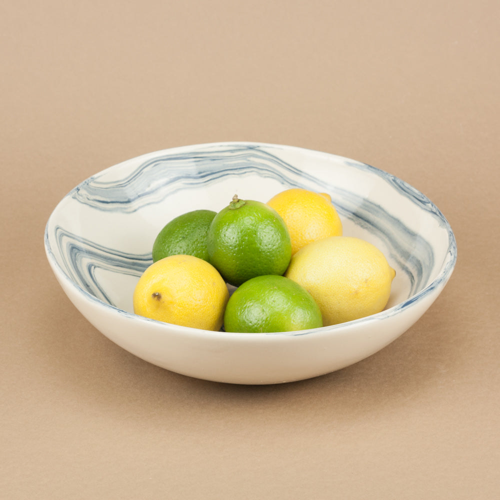 Blue & White Swirl Salad Bowl