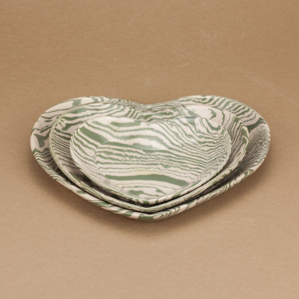 Green and Pink Mini Heart plate