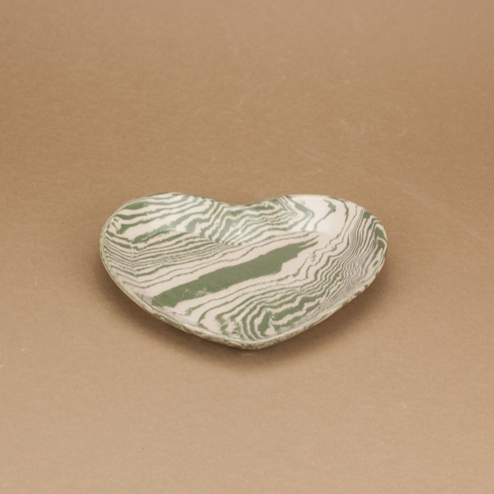 Green and Pink Heart plate