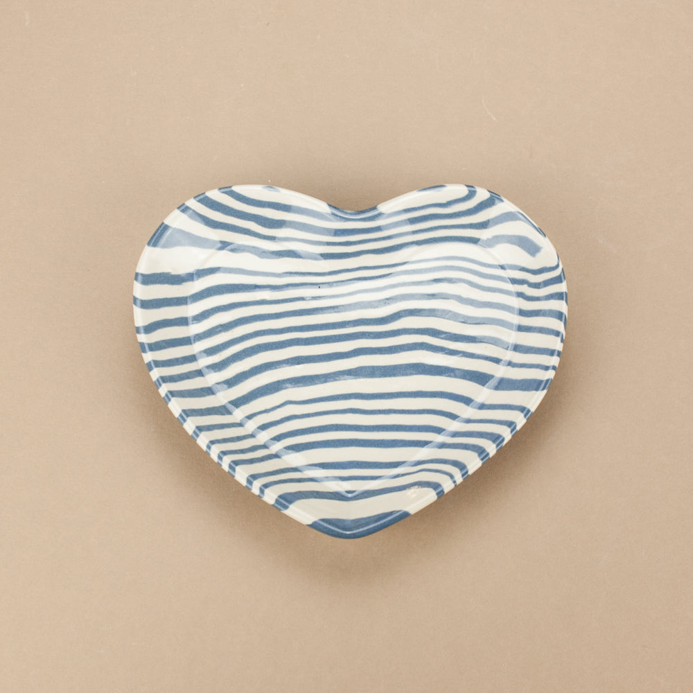 Blue and White Heart plate