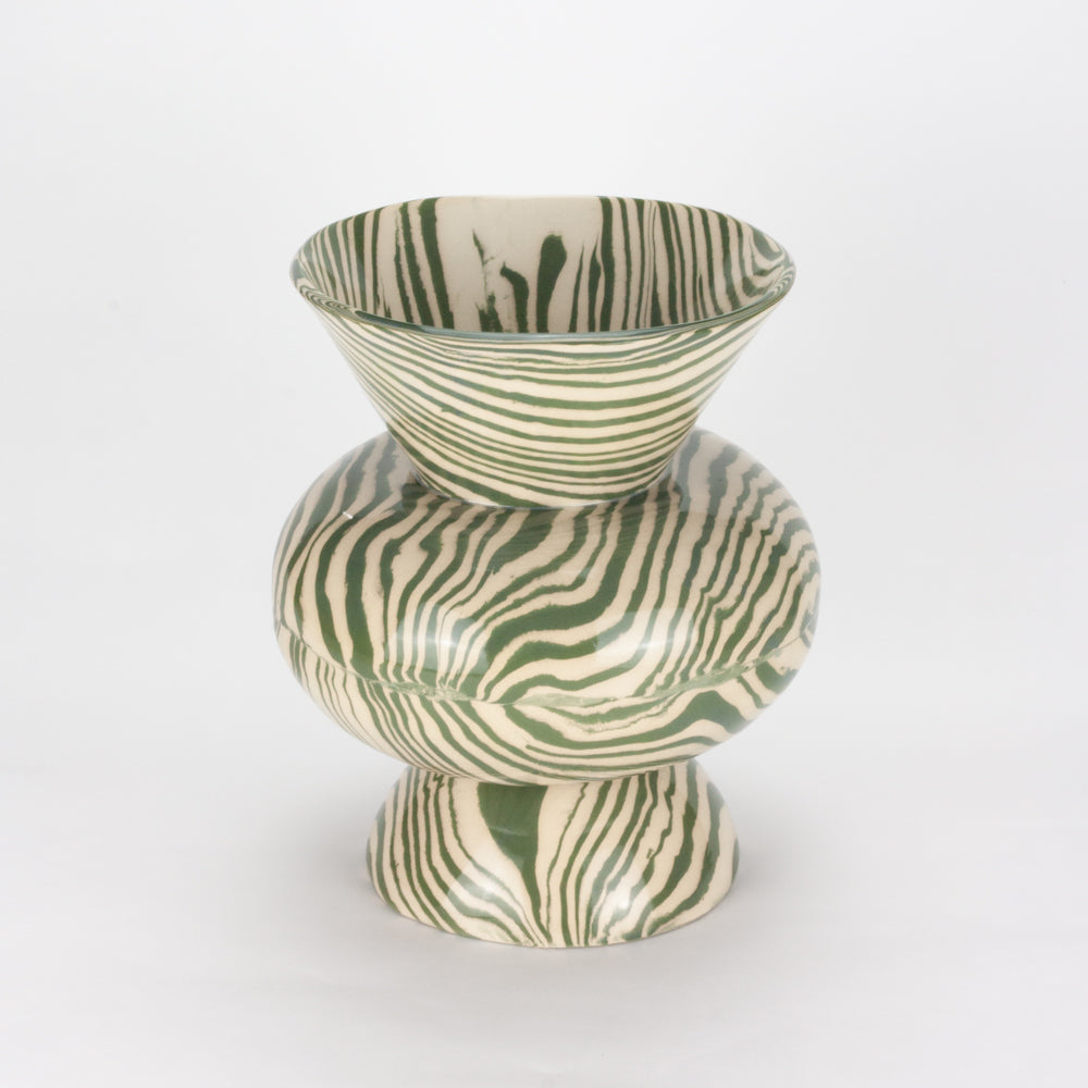 Green & White Marble Asquith Vase