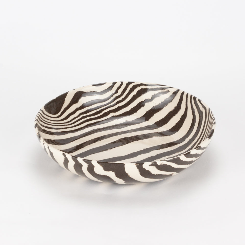 Brown & White Marble Pasta Bowl