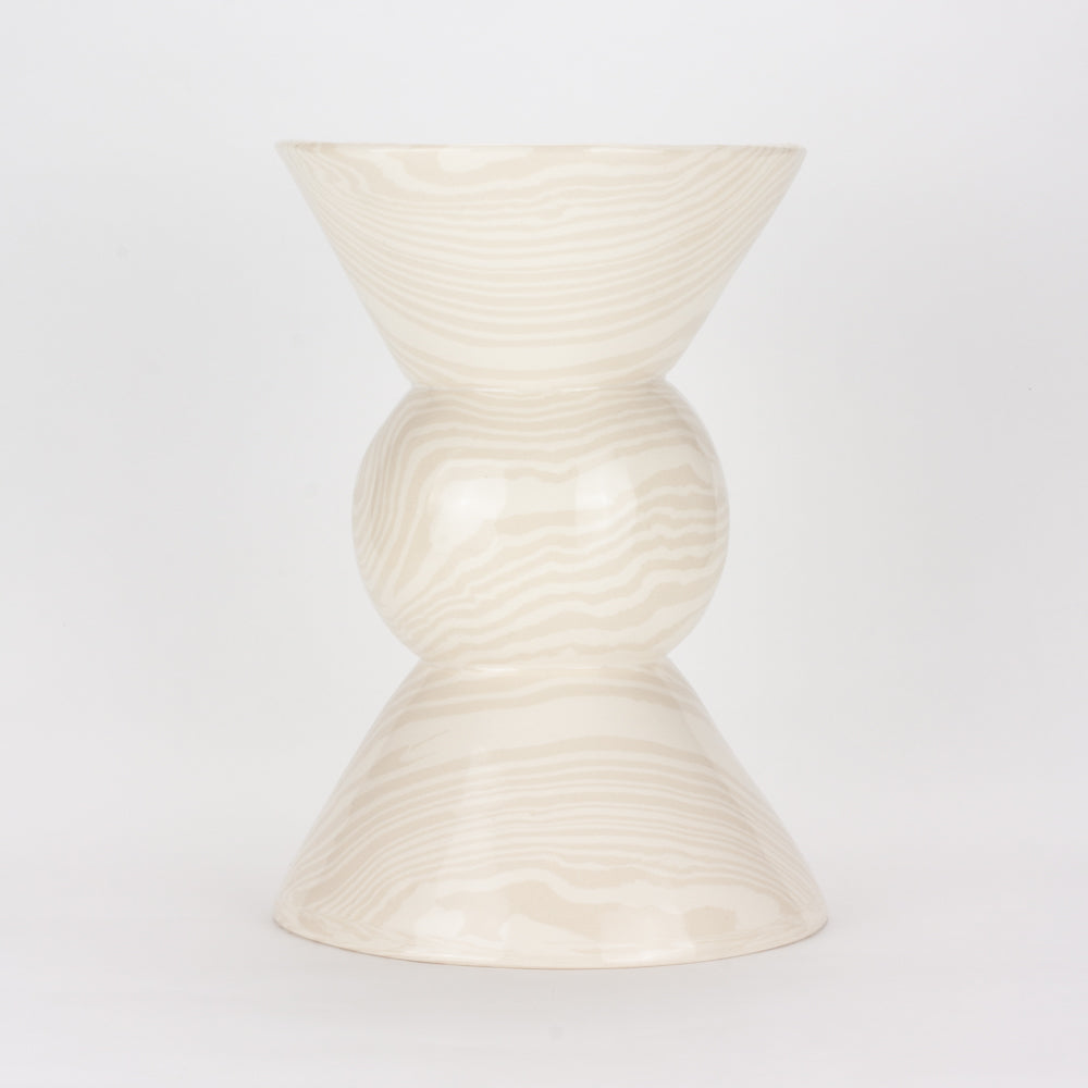 Oatmeal & White Marble Hewitt Vase