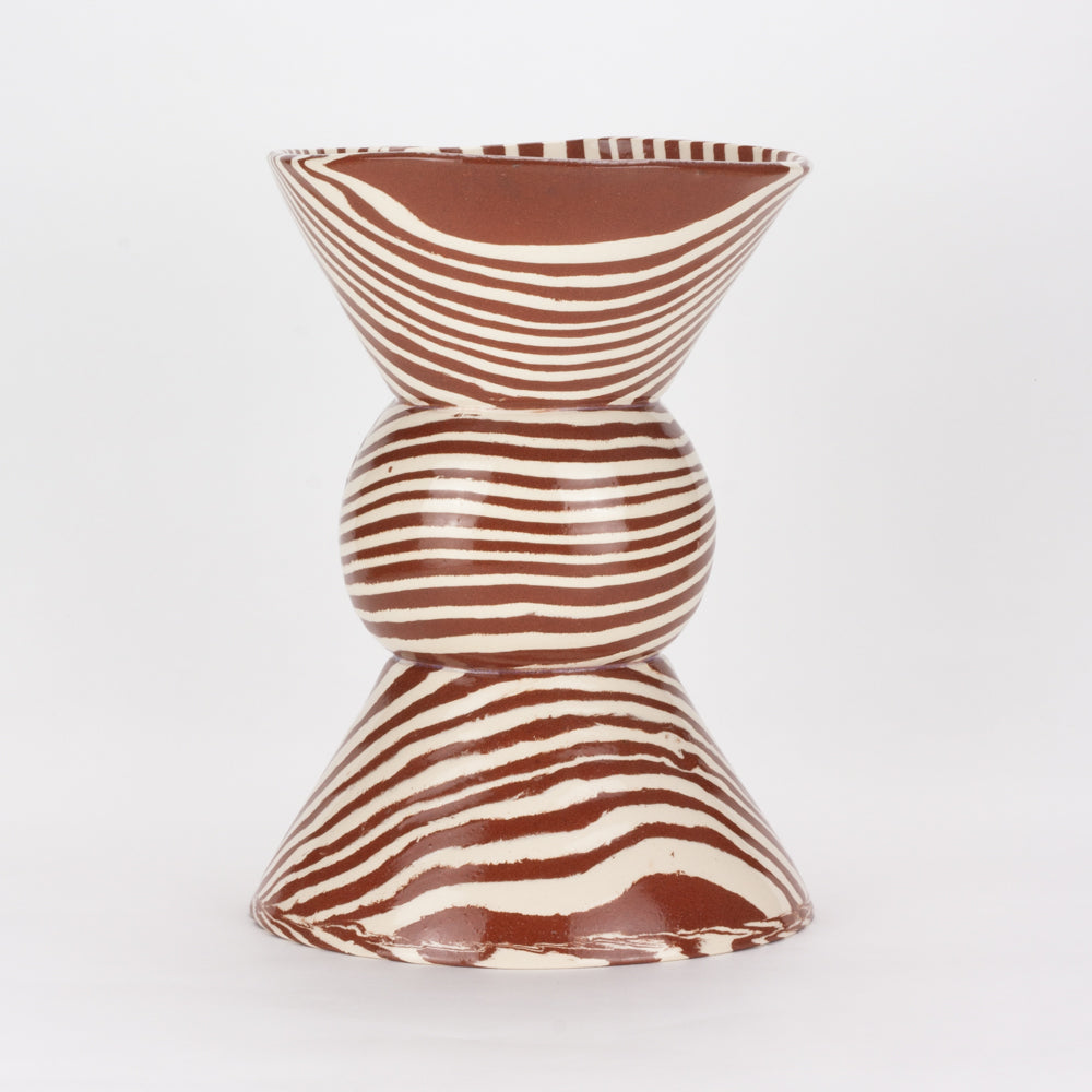 Terracotta & White Marble Hewitt Vase
