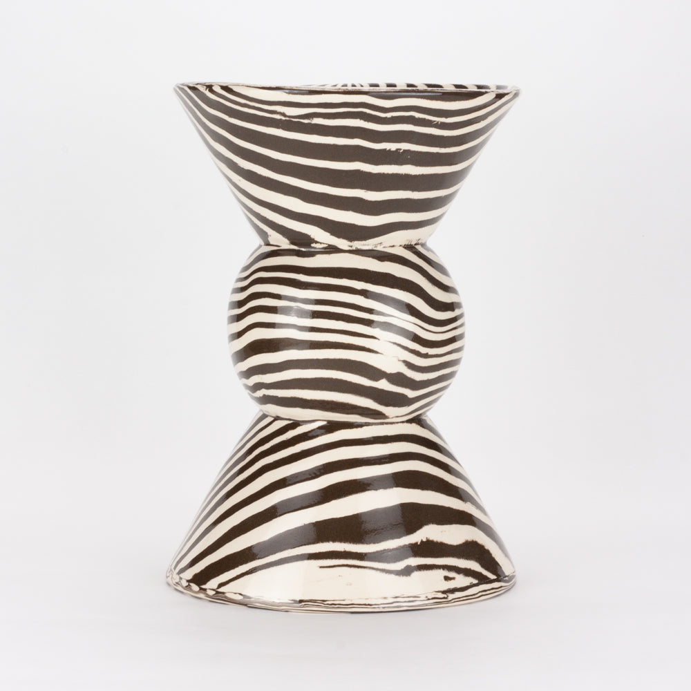 Brown & White Marble Hewitt Vase