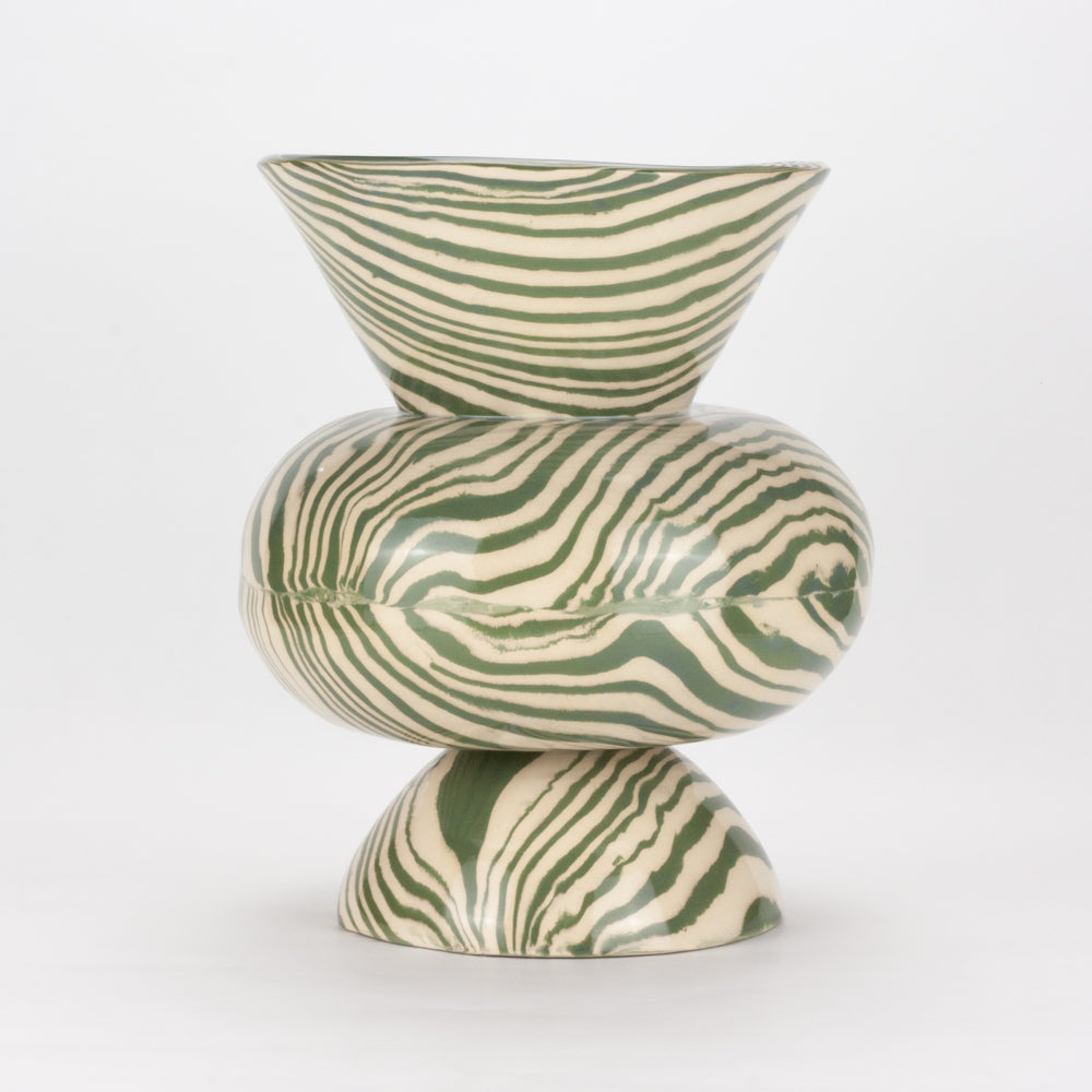 Green & White Marble Asquith Vase