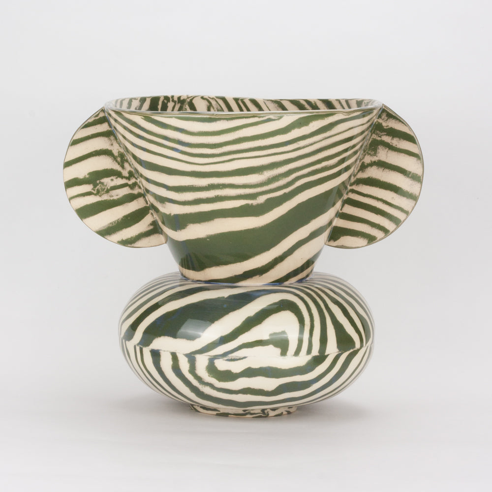 Green & White Marble Townsend Vase