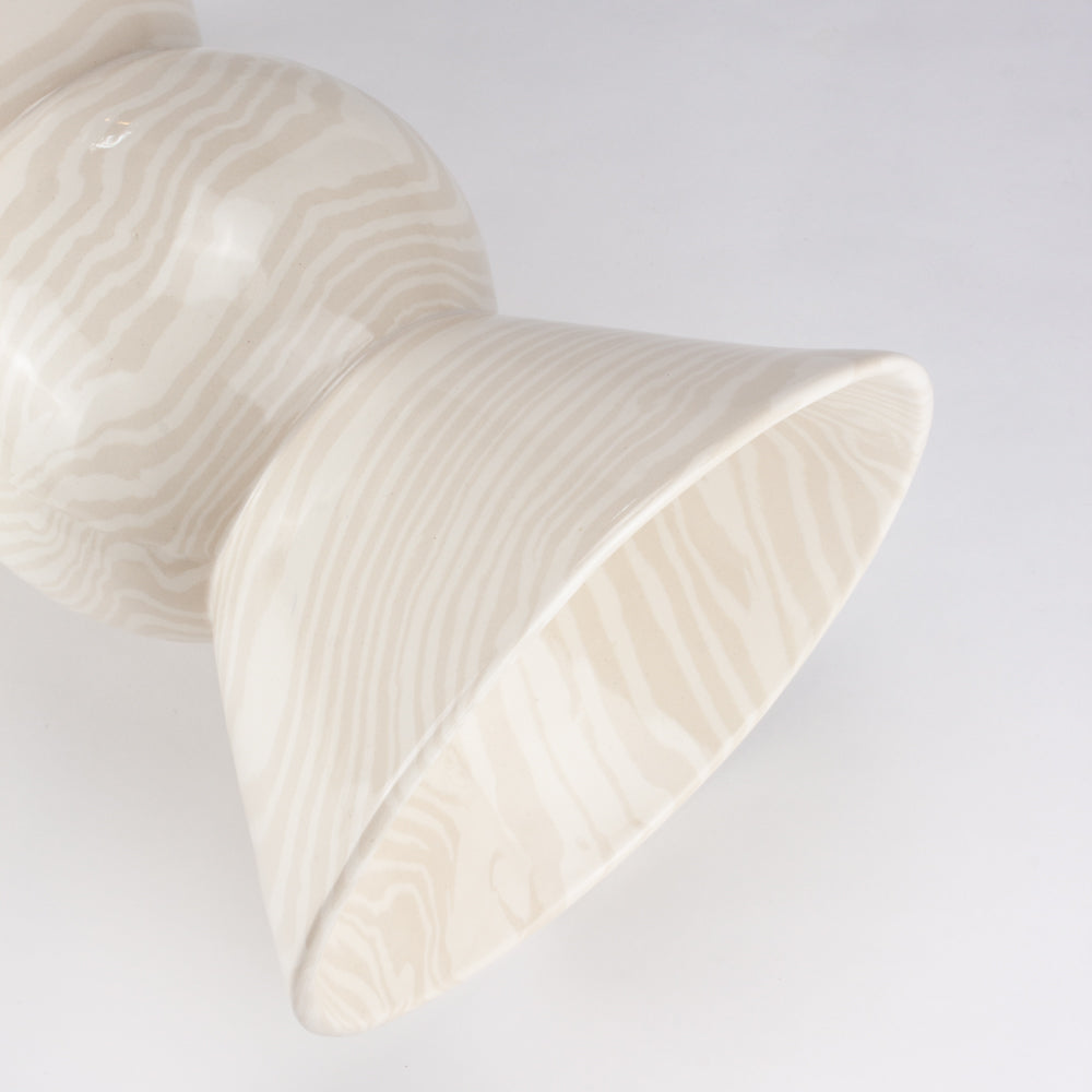 Oatmeal & White Marble Hewitt Vase