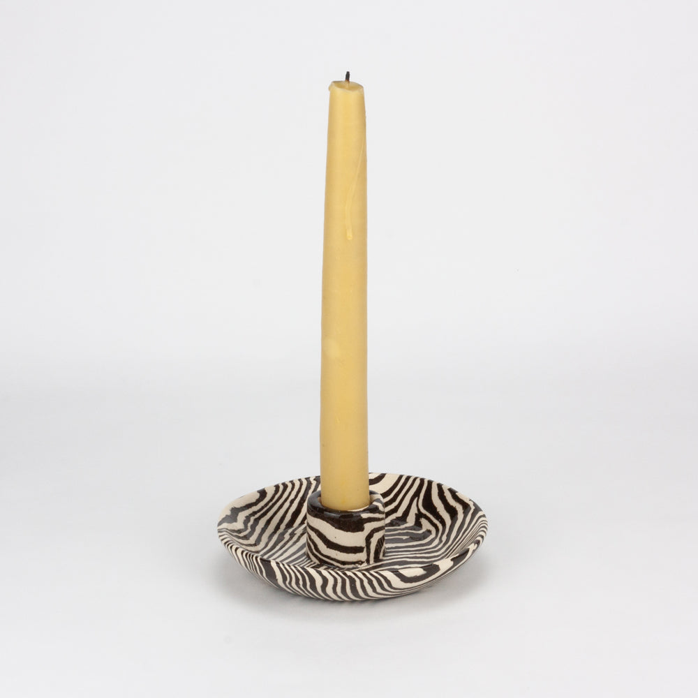 Brown & White Incense and Candle Holder