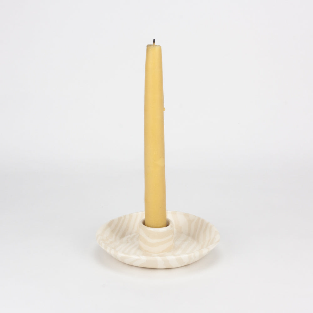 Oatmeal & White Incense and Candle Holder