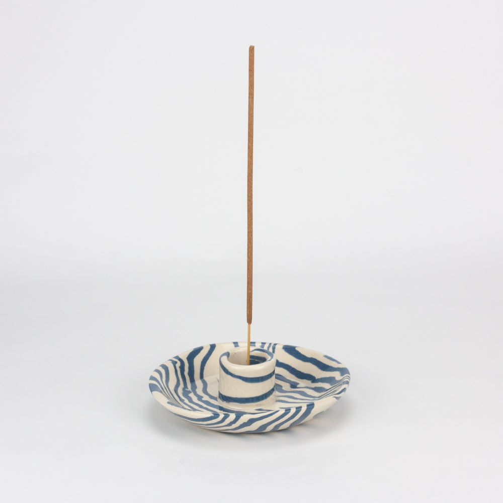 Blue & White Incense and Candle Holder