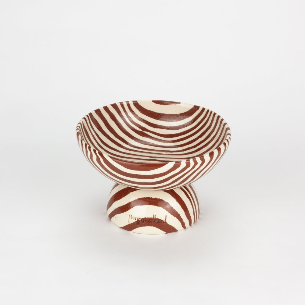 Terracotta & White Small Shorty Chalice Bowl