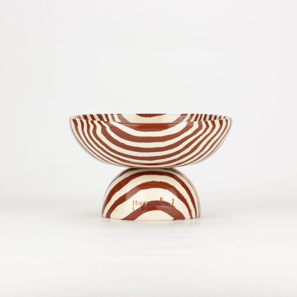 Terracotta & White Small Shorty Chalice Bowl