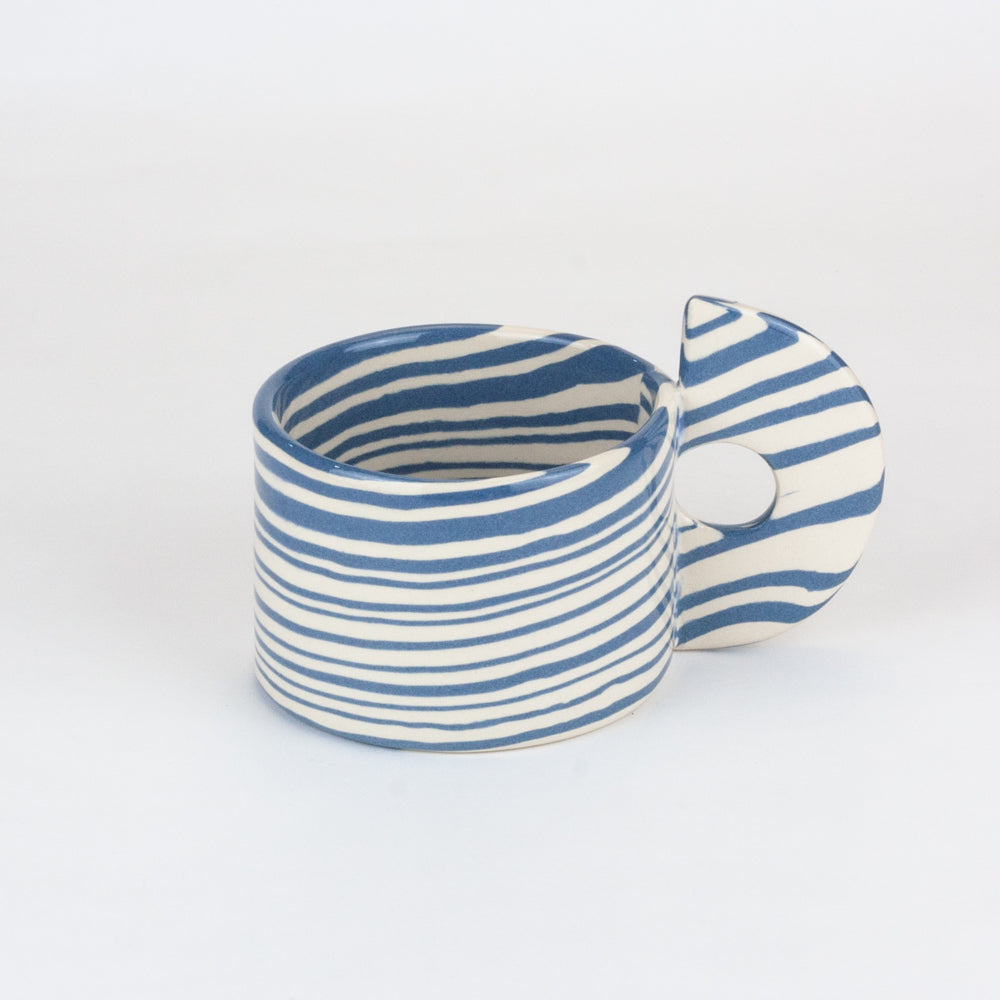 Set of 2 Blue & White Marble Mugs