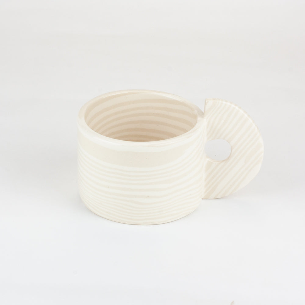 Set of 2 Oatmeal & White Marble Mugs