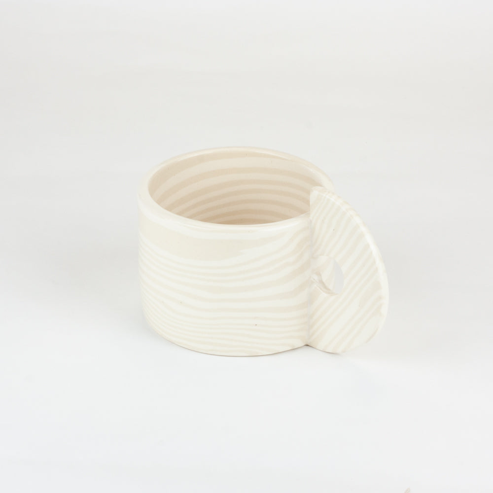 Set of 2 Oatmeal & White Marble Mugs