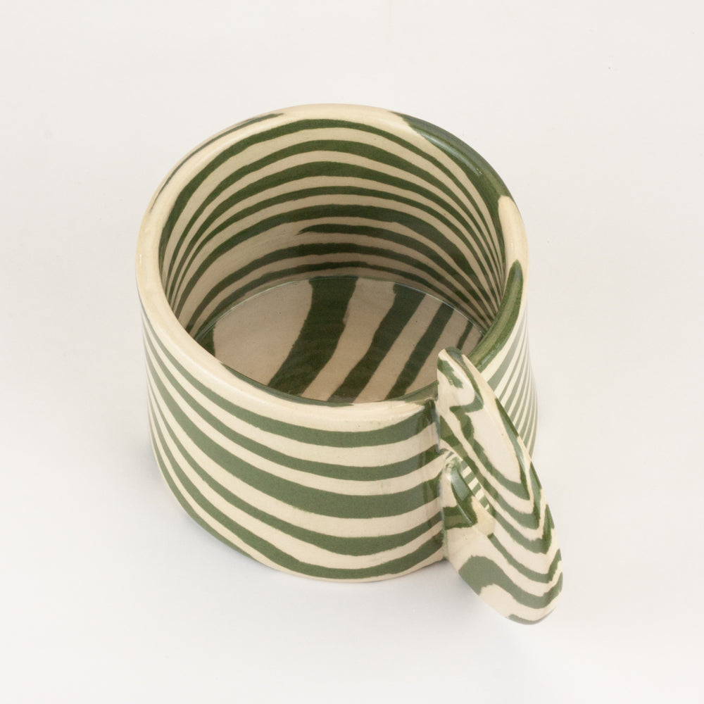 Set of 2 Green & White Marble Mugs