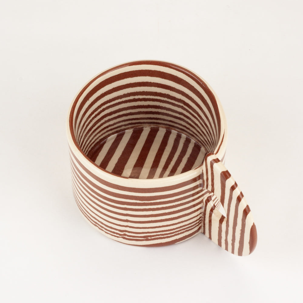 Set of 2 Terracotta & White Mugs