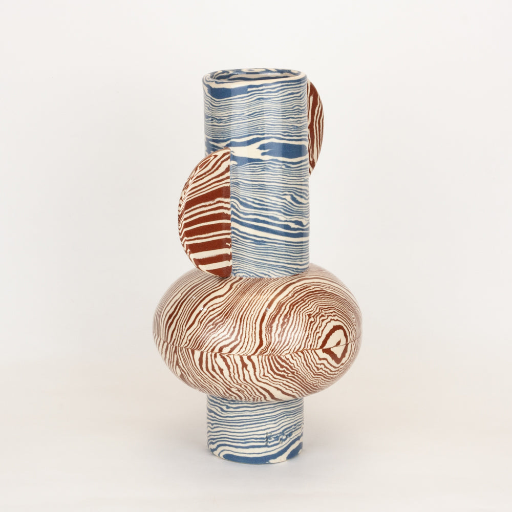 Bi-Colour Terracotta & Blue Profumo Vase