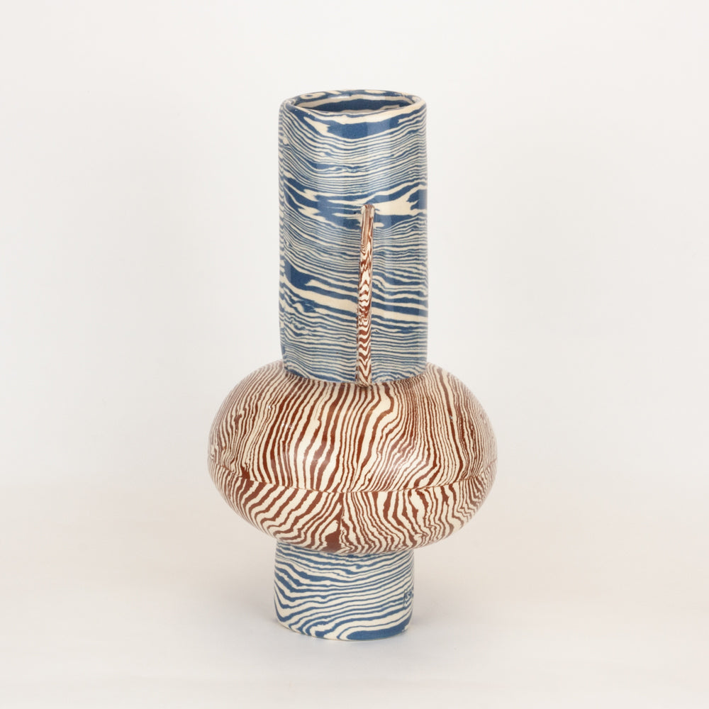 Bi-Colour Terracotta & Blue Profumo Vase