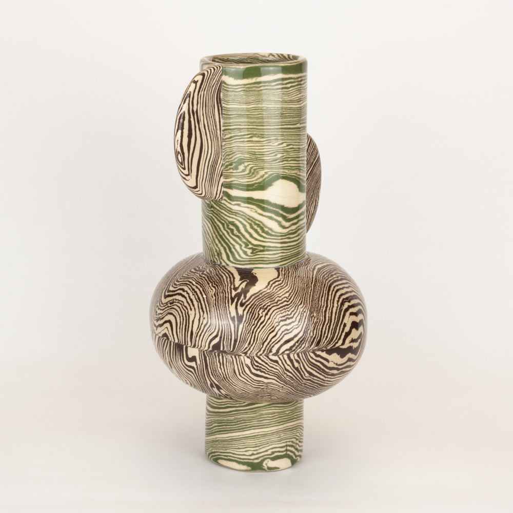 Bi-Colour Brown & Green Profumo Vase