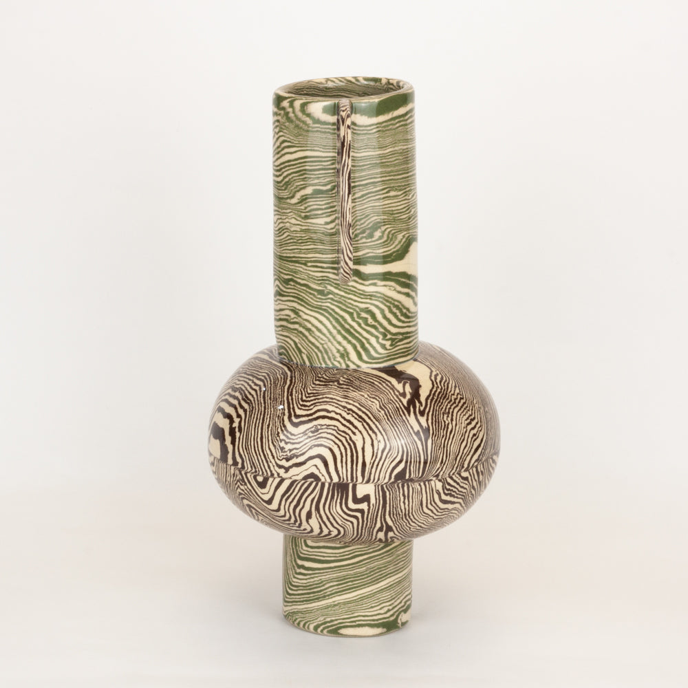 Bi-Colour Brown & Green Profumo Vase