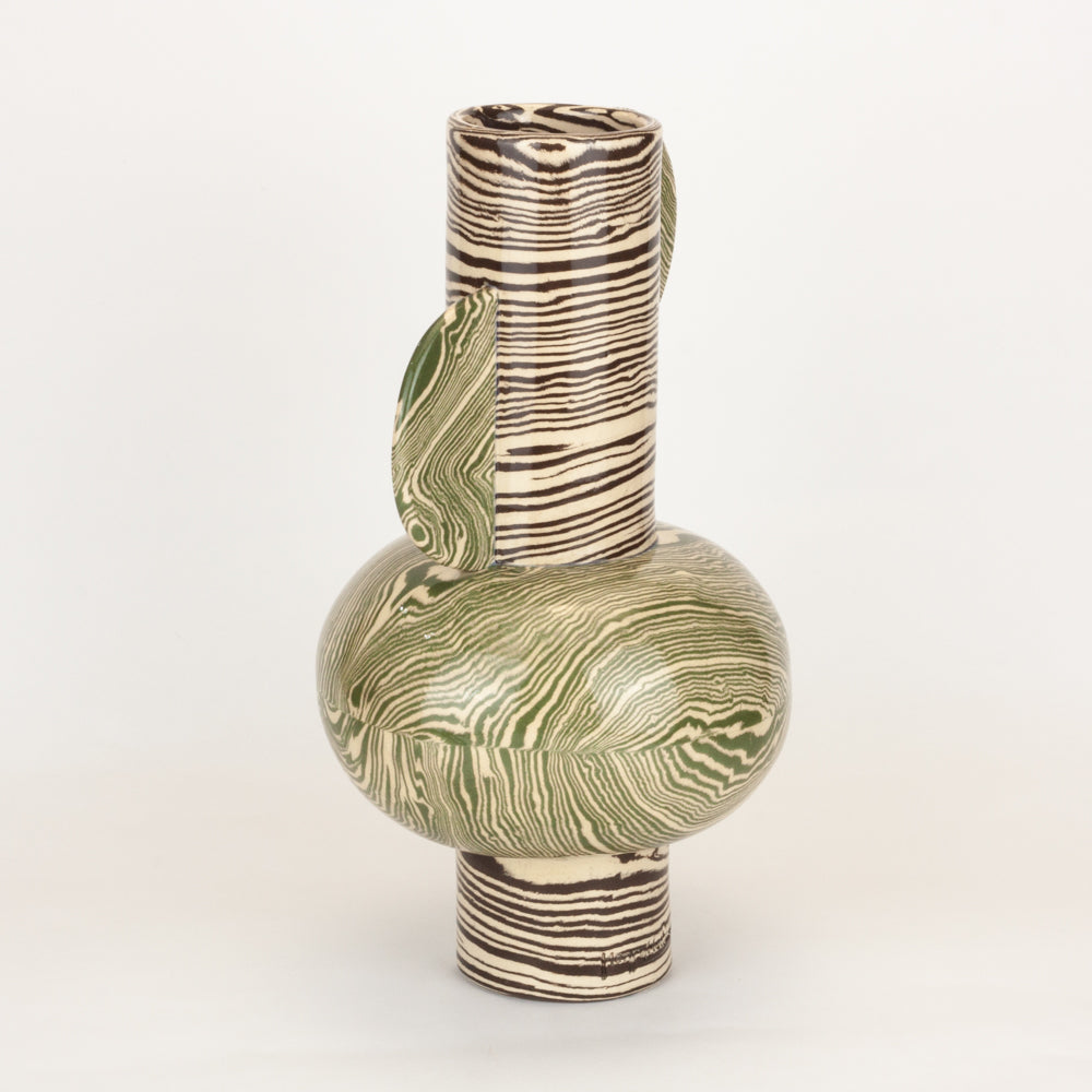 Bi-Colour Green & Brown Profumo Vase