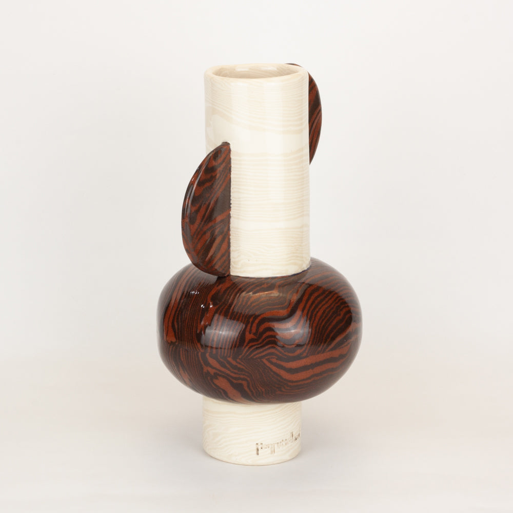 Bi-Colour Terracotta, Brown & Oatmeal Profumo Vase