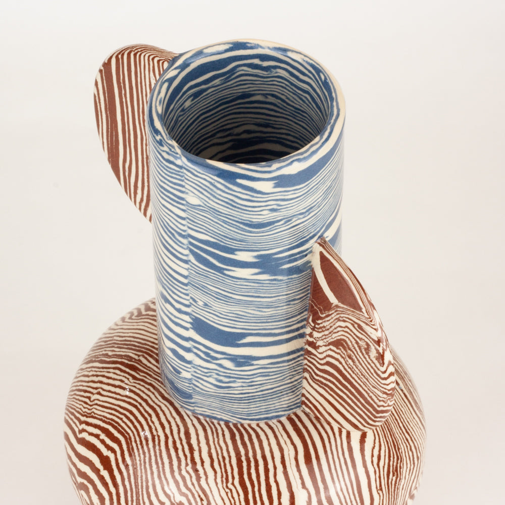 Bi-Colour Terracotta & Blue Profumo Vase