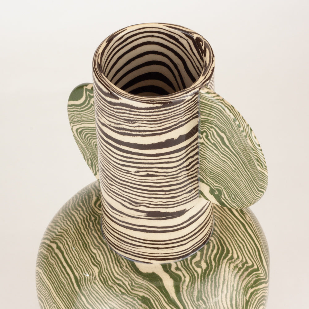 Bi-Colour Green & Brown Profumo Vase