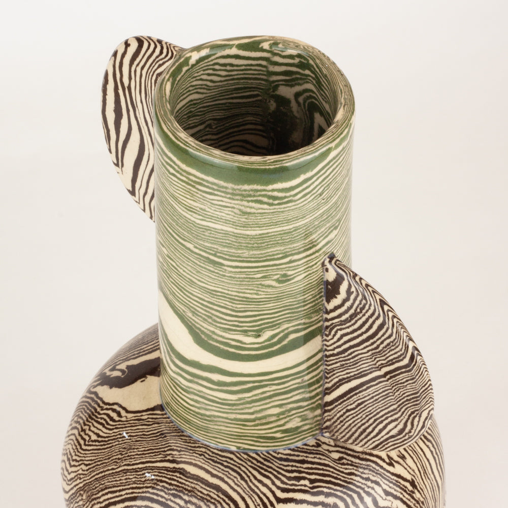 Bi-Colour Brown & Green Profumo Vase