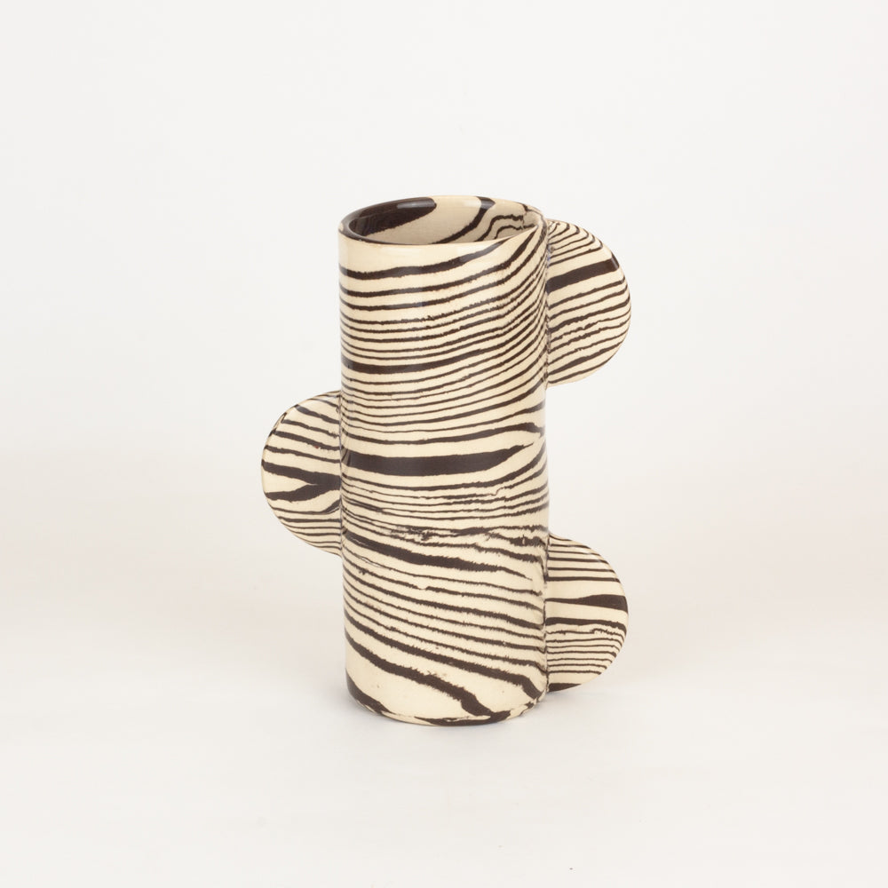 Brown & White Mini Great Hey Vase