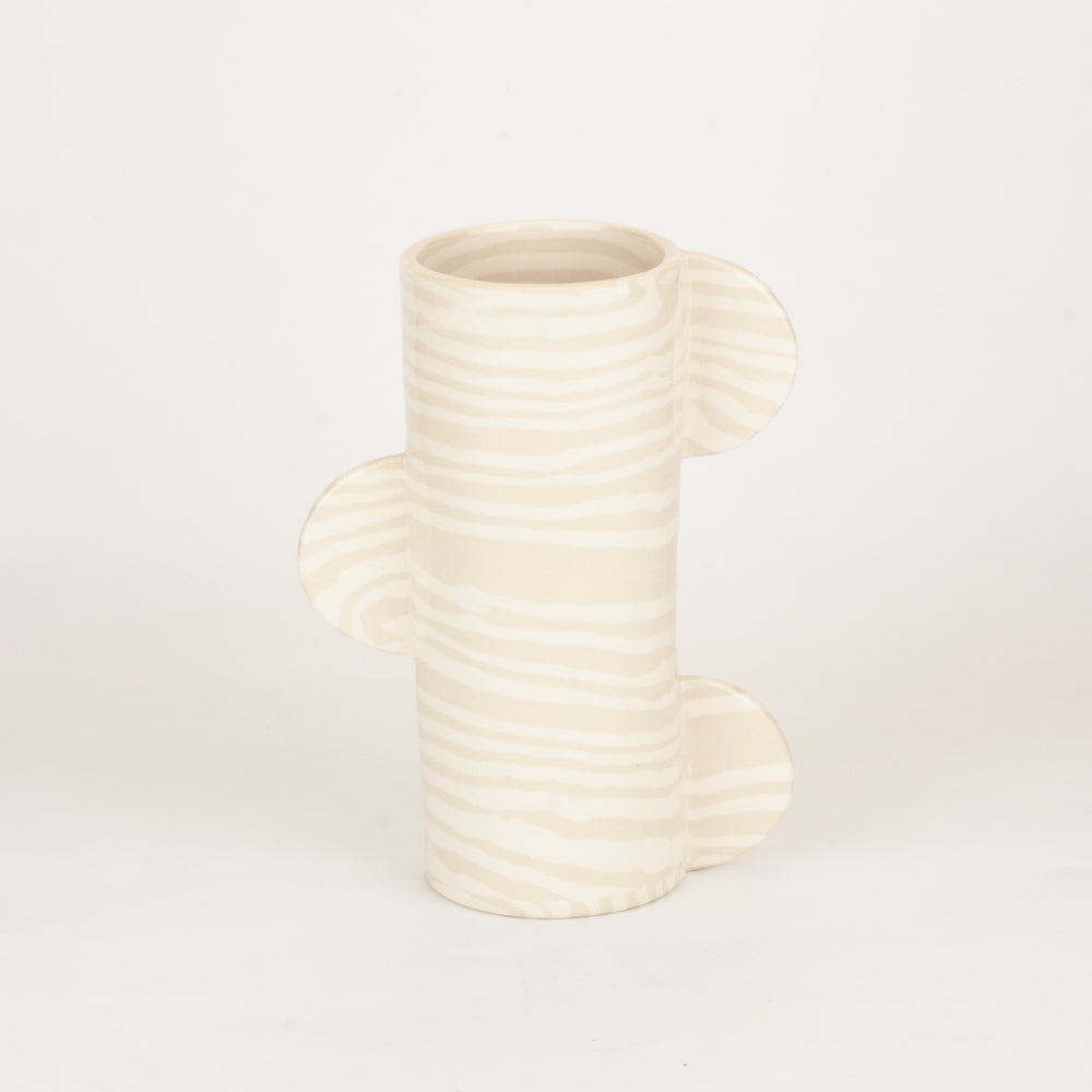 Oatmeal & White Mini Great Hey Vase