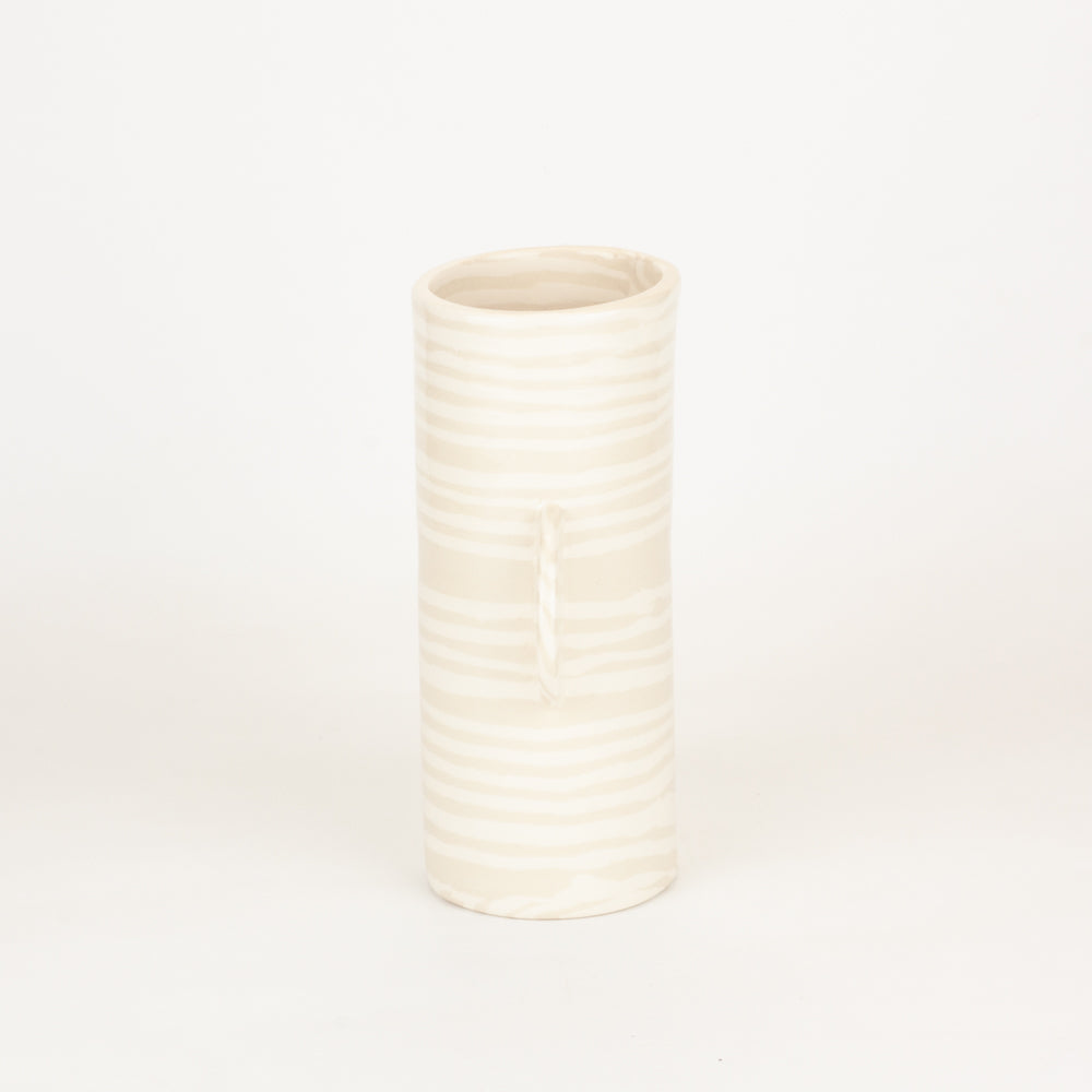 Oatmeal & White Mini Great Hey Vase