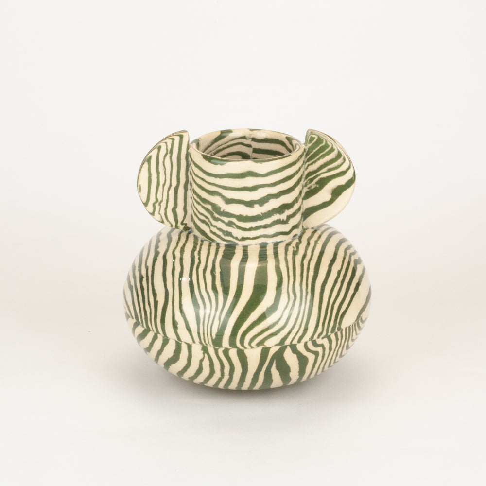 Green & White Mini Tudor Vase