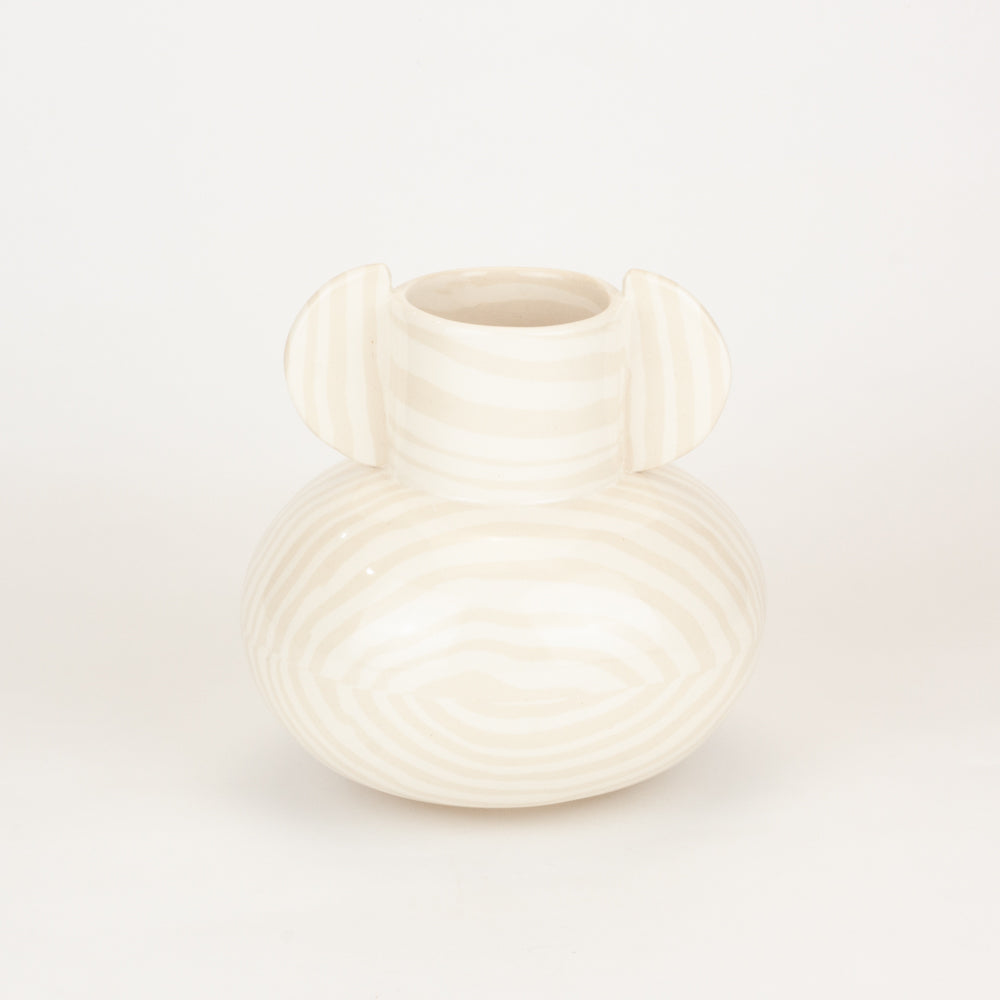 Oatmeal & White Mini Tudor Vase