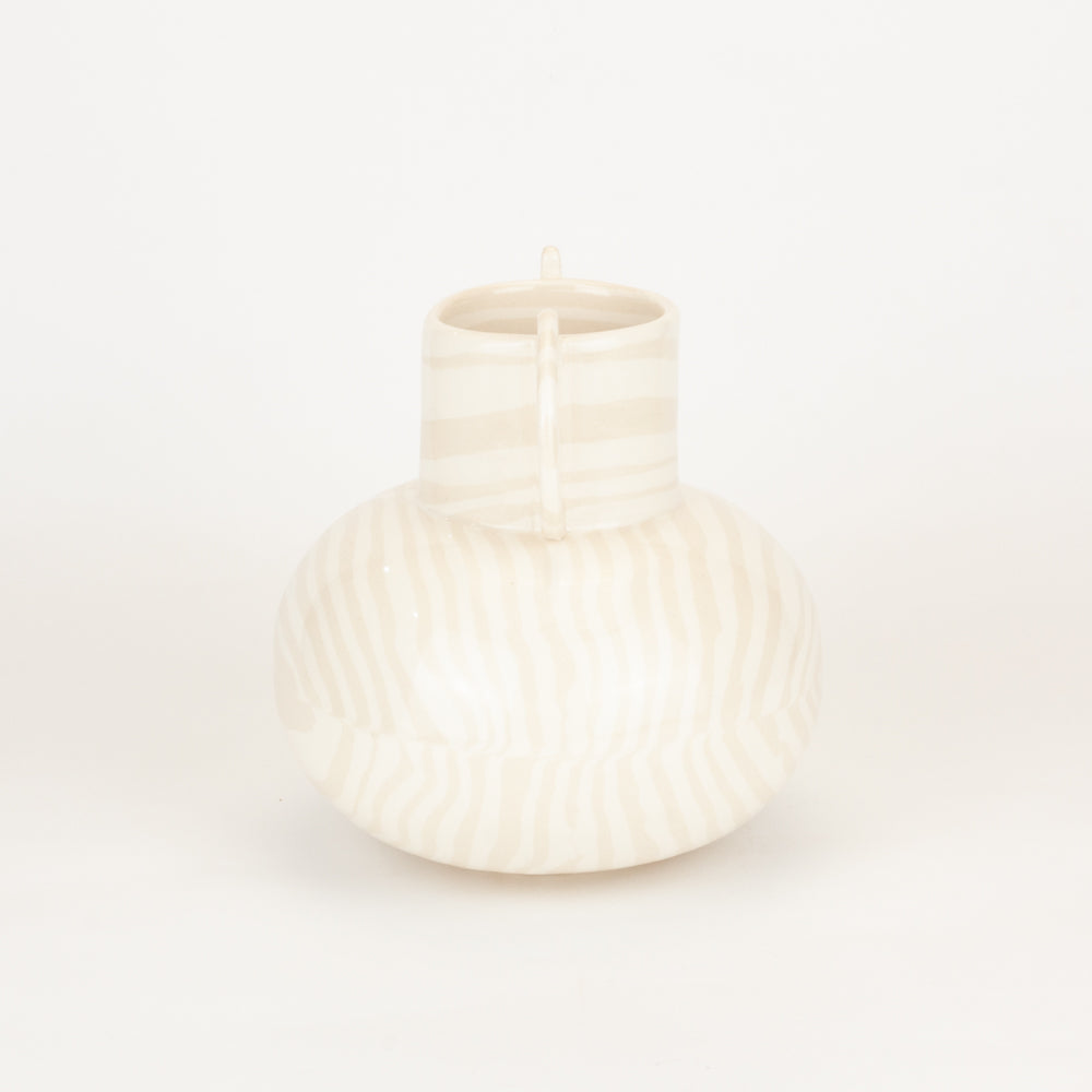 Oatmeal & White Mini Tudor Vase