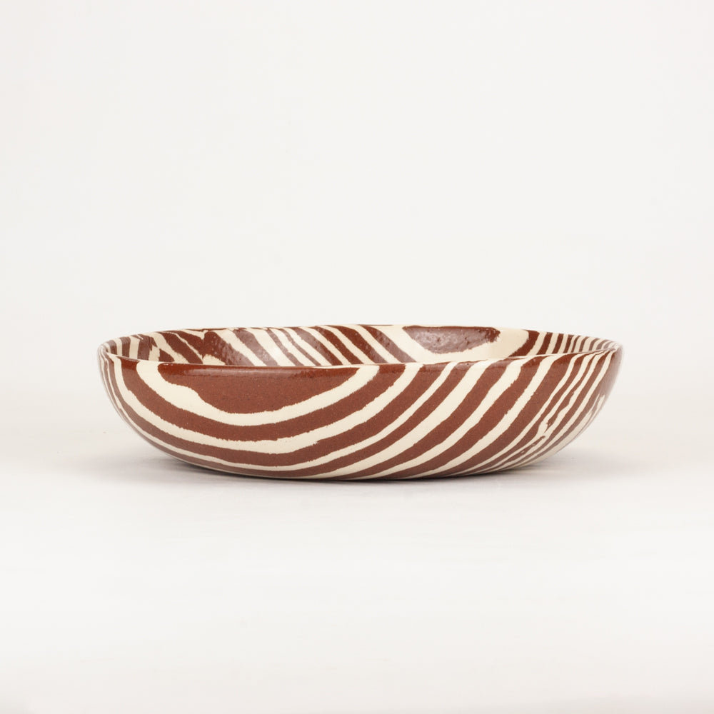 Terracotta & White Pasta Bowl