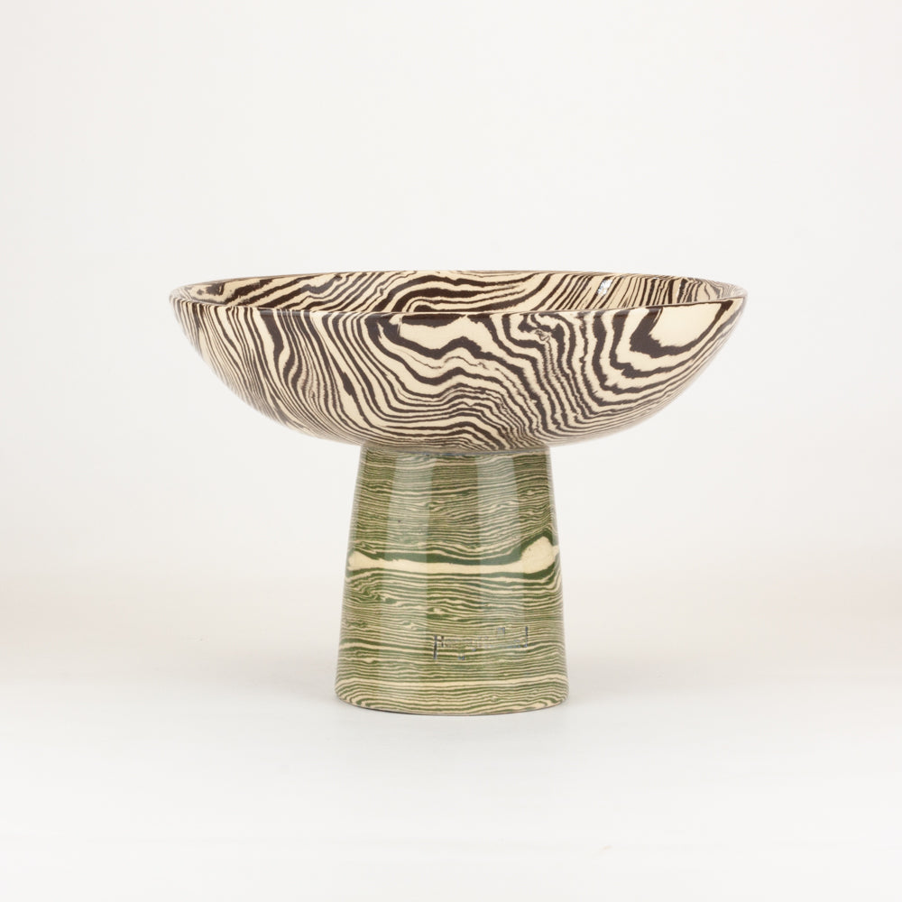 Bi-Colour Brown & Green Medium Chalice Bowl