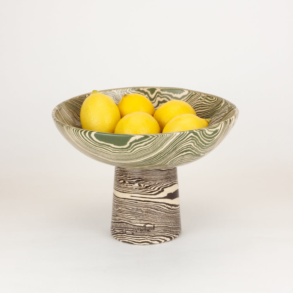 Bi-Colour Green & Brown Medium Chalice Bowl